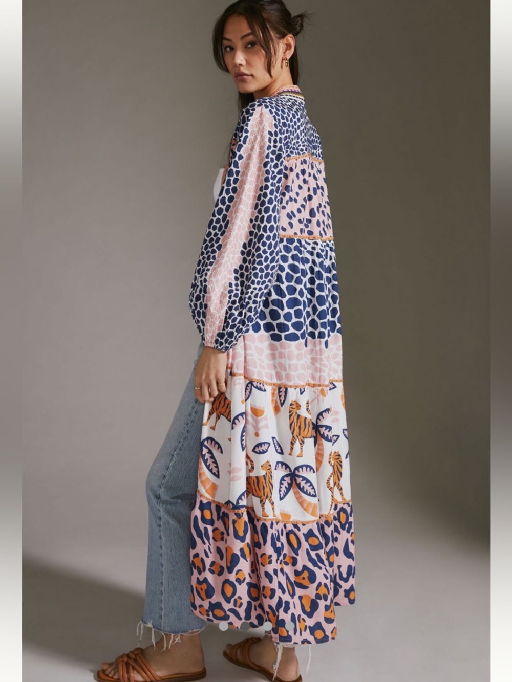 Anthropologie Kimono Duster by Conditions Apply - Tiger 🐅 - Picture 3 of 13